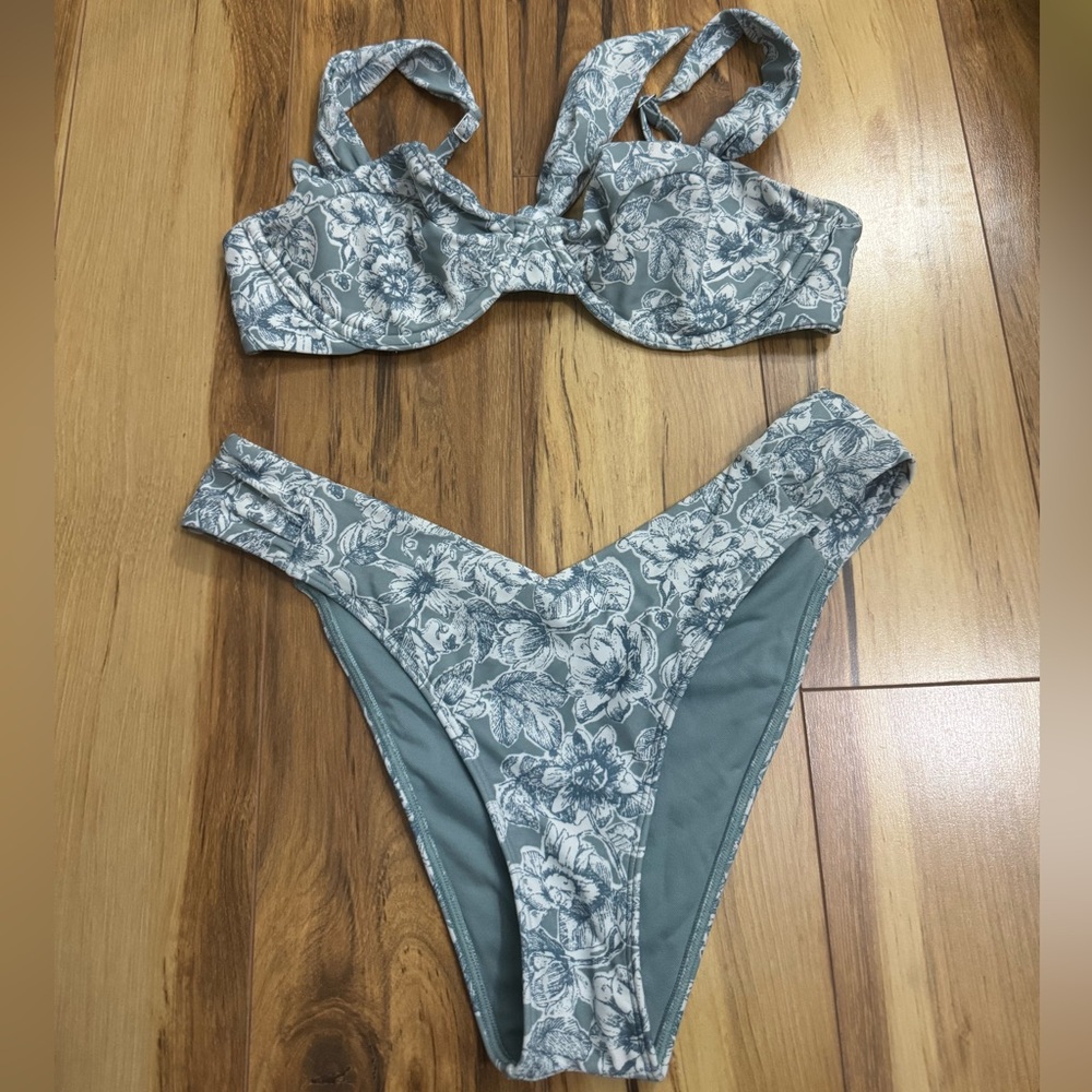 Abercrombie & Fitch Blue Floral Bikini Set
